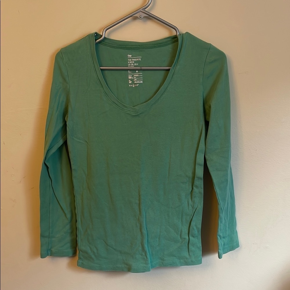 GAP Green Fitted Long Sleeve T-Shirt (Bin D)​​